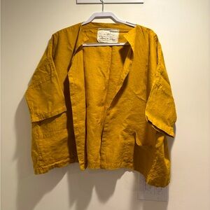 Not Perfect Linen Sintra Midi Jacket in Honey - One Size